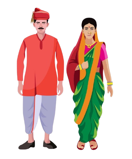 pune maharashtra man and woman couple in traditional dress vector removebg preview